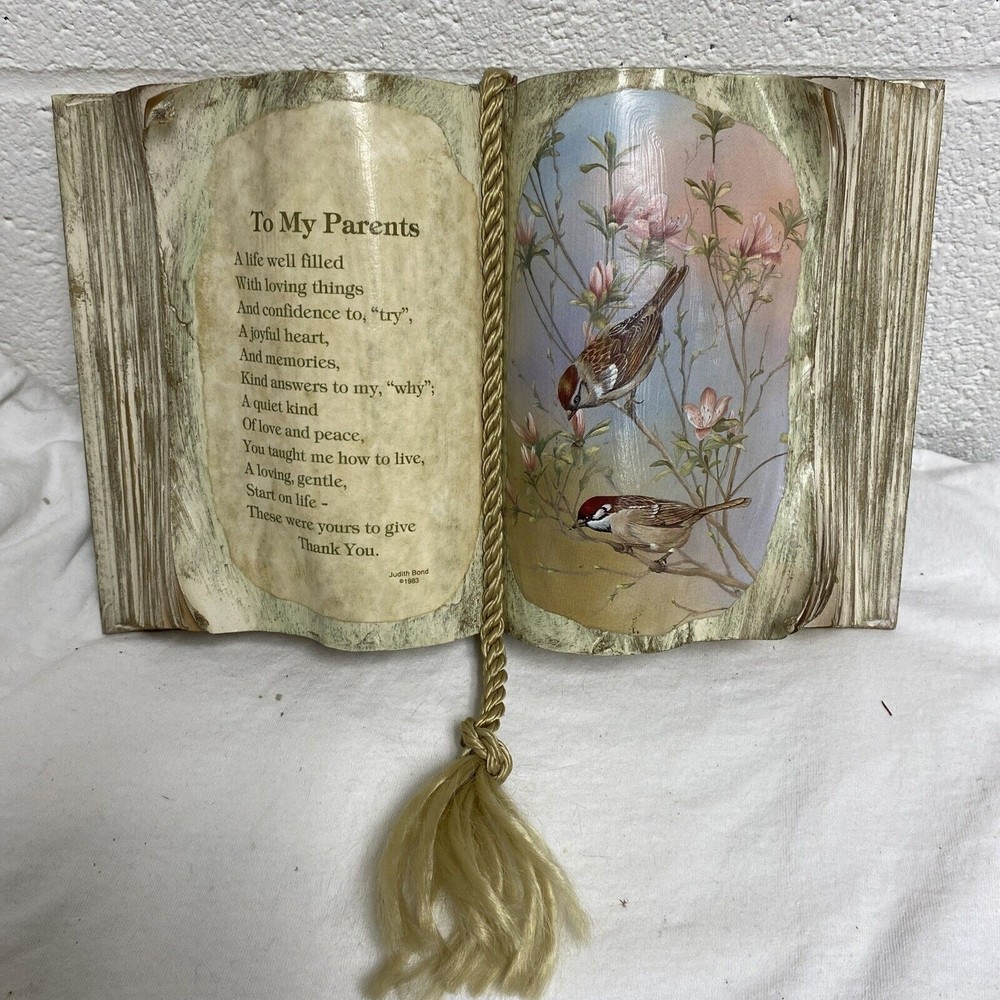 Vtg. Decorative Books of Love 'To My Parents' Poem by Judith Bond 1983